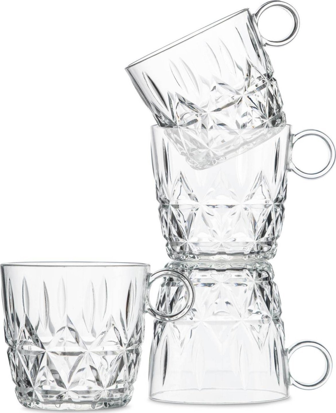 Sagaform Zestaw filiżanek piknikowych 4 szt. przezroczysty akryl 0,2 l śred. 8 x 8 cm