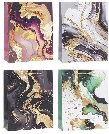 Torebka ozdobna 31x42x12cm hot-stamp mix ROZETTE