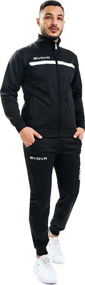 Givova Dres treningowy piłkarski komplet bluza spodnie Givova Tuta Givova One czarno-biały TT012 1003 XS