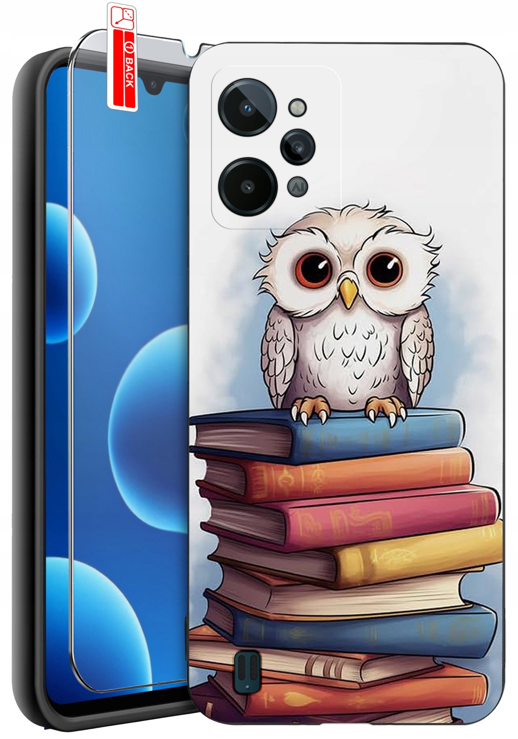 ETUI do Realme C31| WZORY | SILIKONOWE MATT CASE + SZKŁO 9H