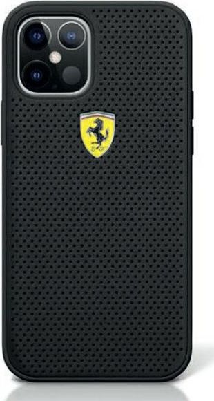 Ferrari FESPEHCP12MBK iPhone 12/12 Pro 6,1" czarny/black hardcase On Track Perforated