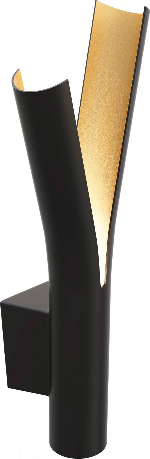Kinkiet MAXlight Nowoczesny kinkiet salonowy Ramo 10W tuba czarna złota
