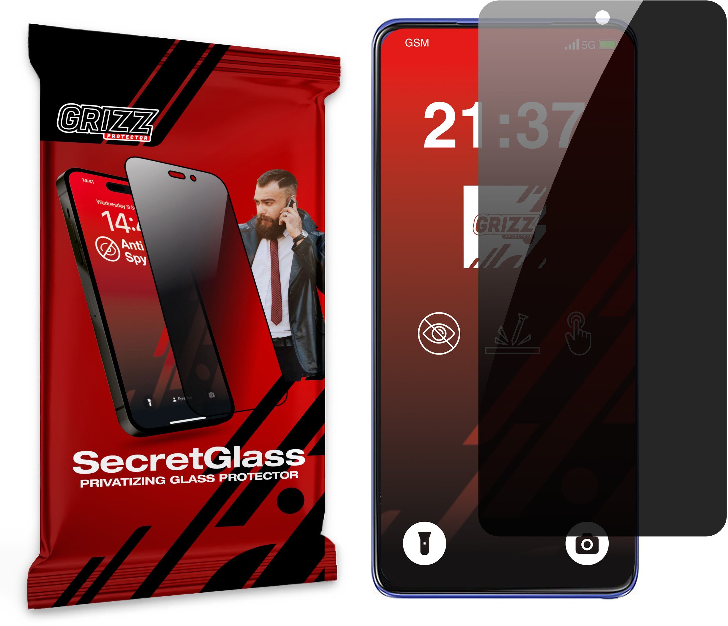 Matowe szkło prywatyzujące GrizzGlass SecretGlass do Motorola Edge 60 Stylus