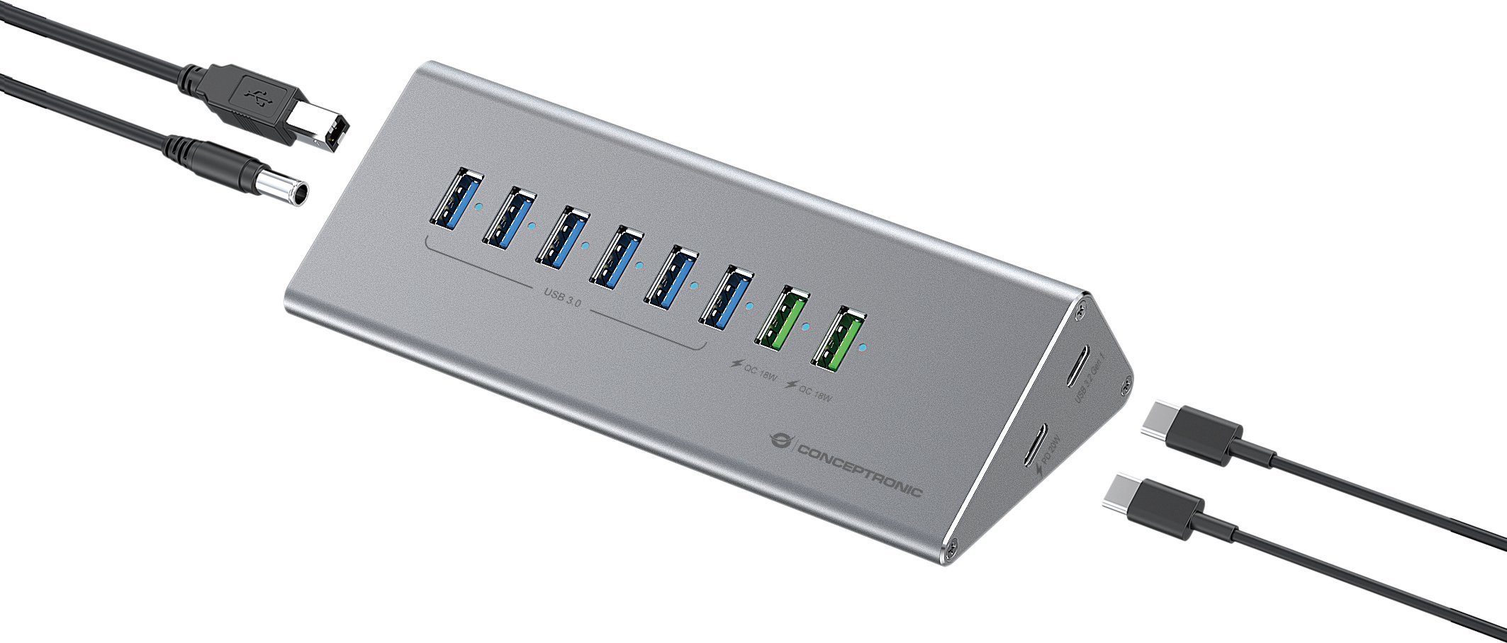 HUB USB Conceptronic CONCEPTRONIC USB Hub -> 8x USB-A 60W,2x USB-C 3.0 m.N. si