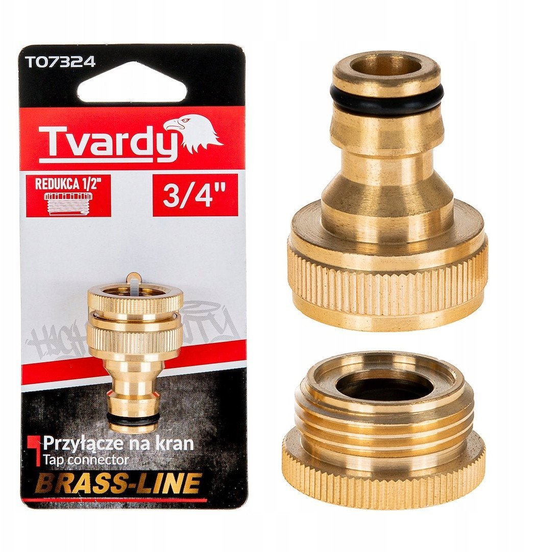 Przyłącze na kran 3/4" z redukcją 1/2" BRASS-LINE (10/80)