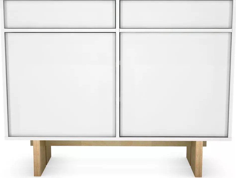 Elior Biała komoda do salonu z nóżkami - Aroli