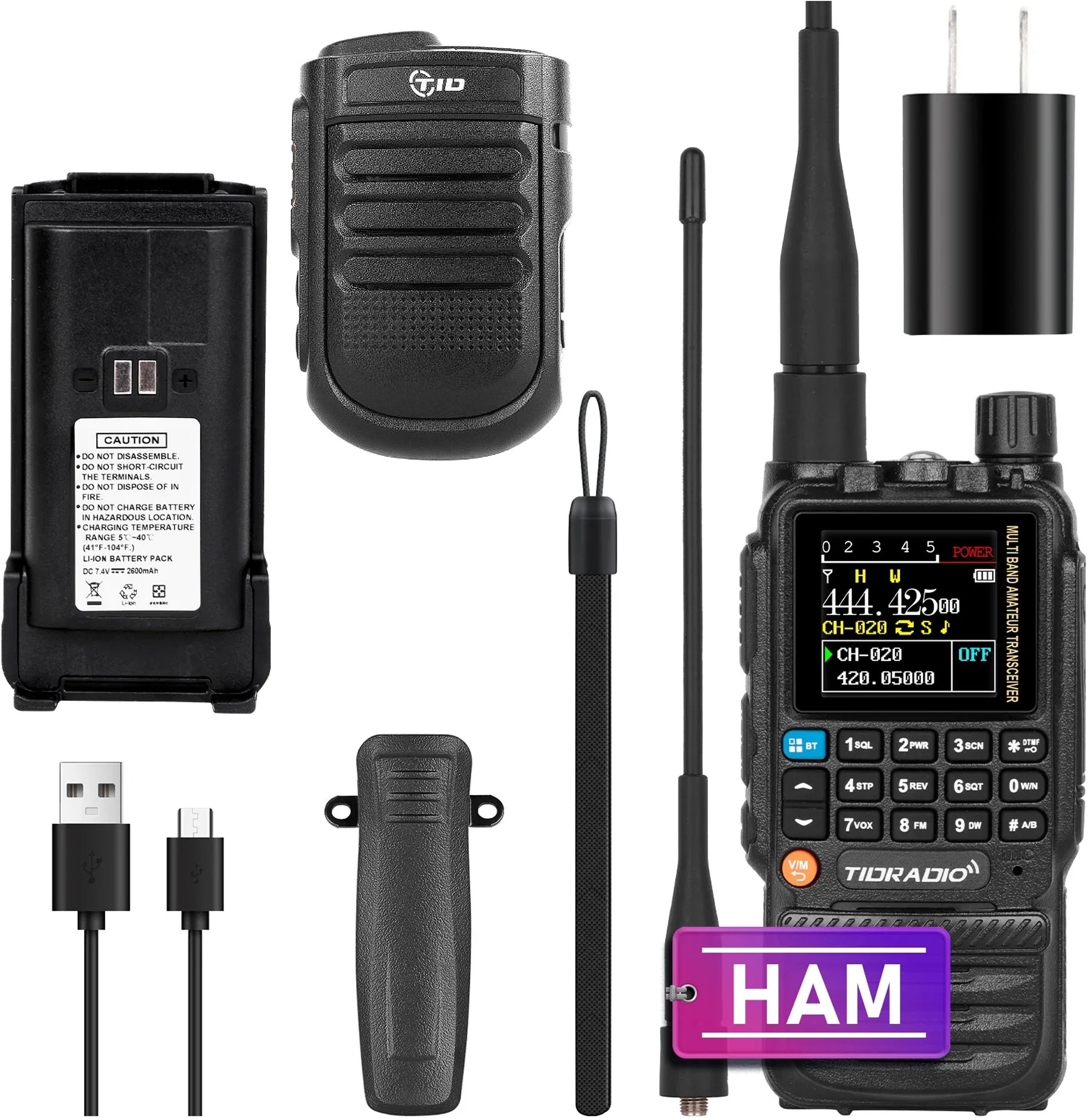 Zestaw: TIDRadio H3 PLUS 5W + Mikrofonogłośnik bezprzewodowy TIDRadio TD-LYSM01