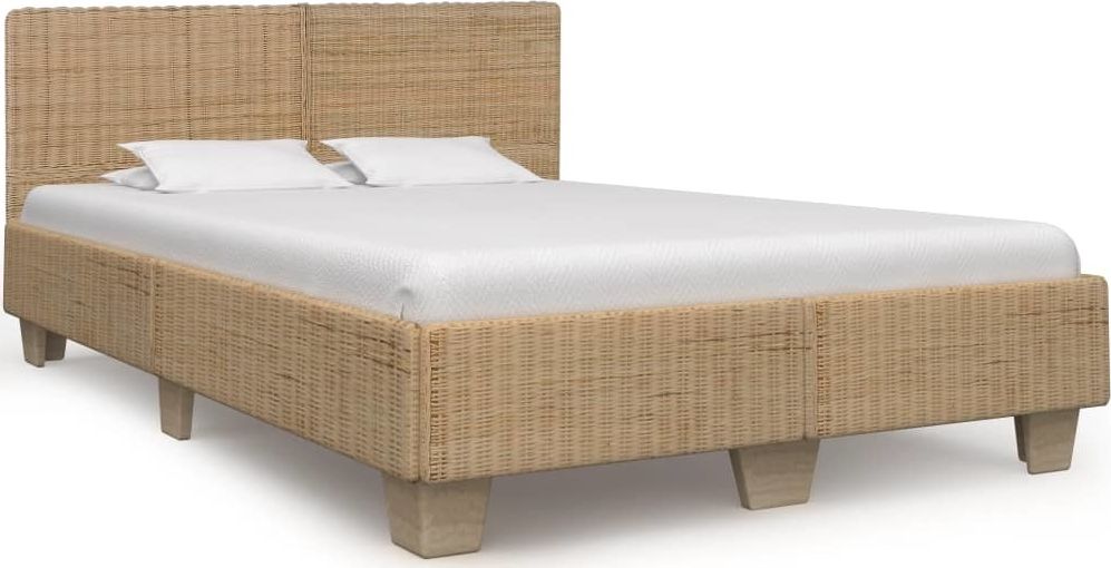 vidaXL Ręcznie wyplatana rama łóżka z rattanu, 140x200 cm