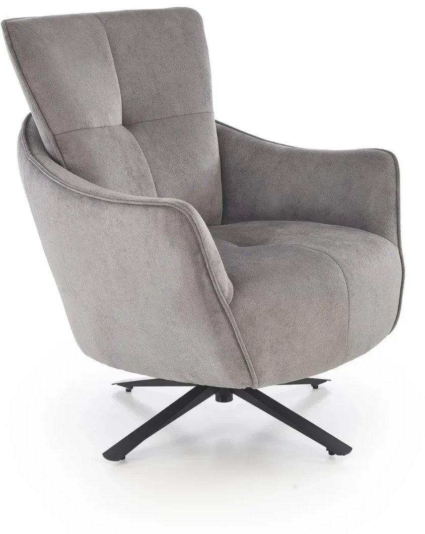 Fotel do salonu SCAMPI szary obrotowy HALMAR