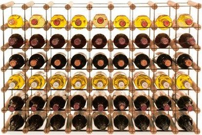 Wamar-Sosenka Regał na wino Stojak na 54 Butelki Szklane/ PET RW-8/ 9x6 Brązowy Metal + Drewno RW-8-9x6-54_O_BR