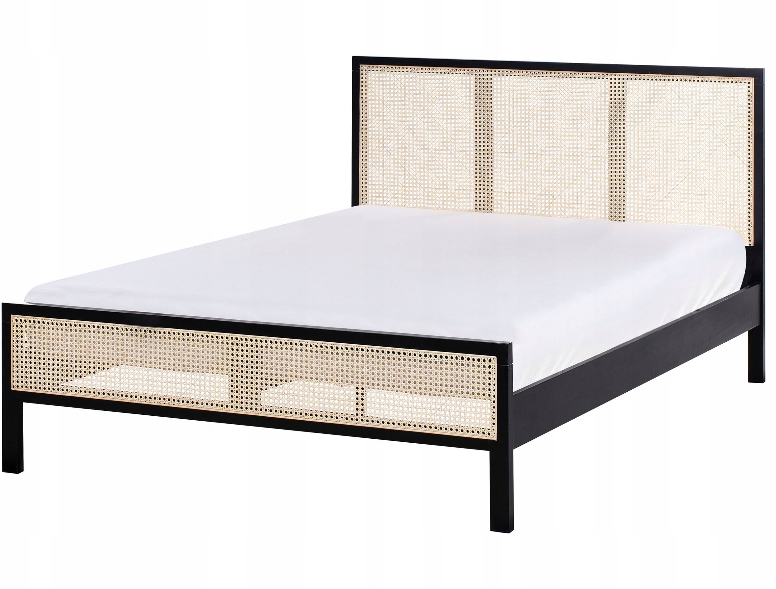 Łóżko Drewno sosnowe SALERNAS 140 x 200 cm Czarny