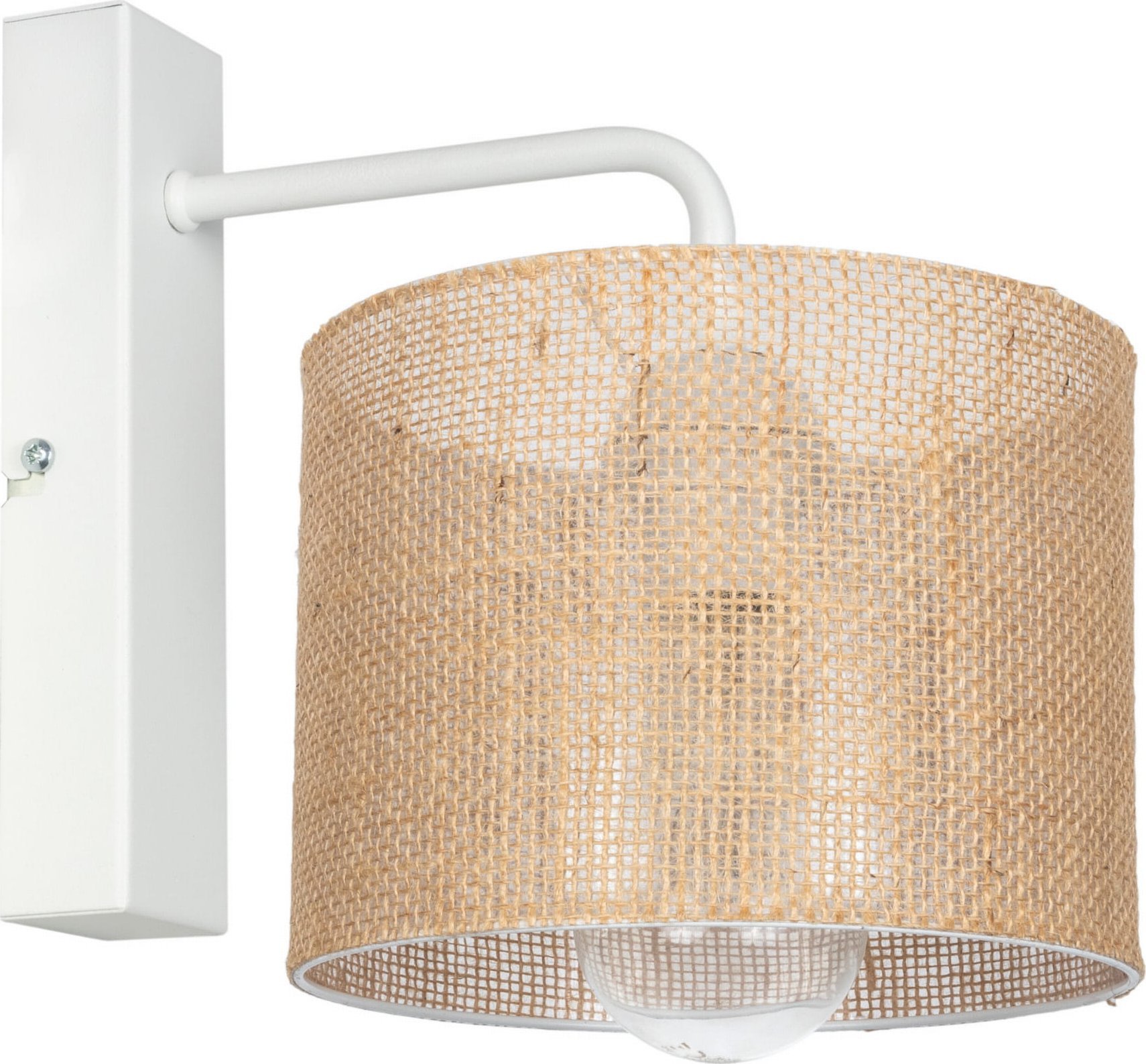 Kinkiet Solar Lampa ścienna kinkiet pojedynczy BOHO len biały