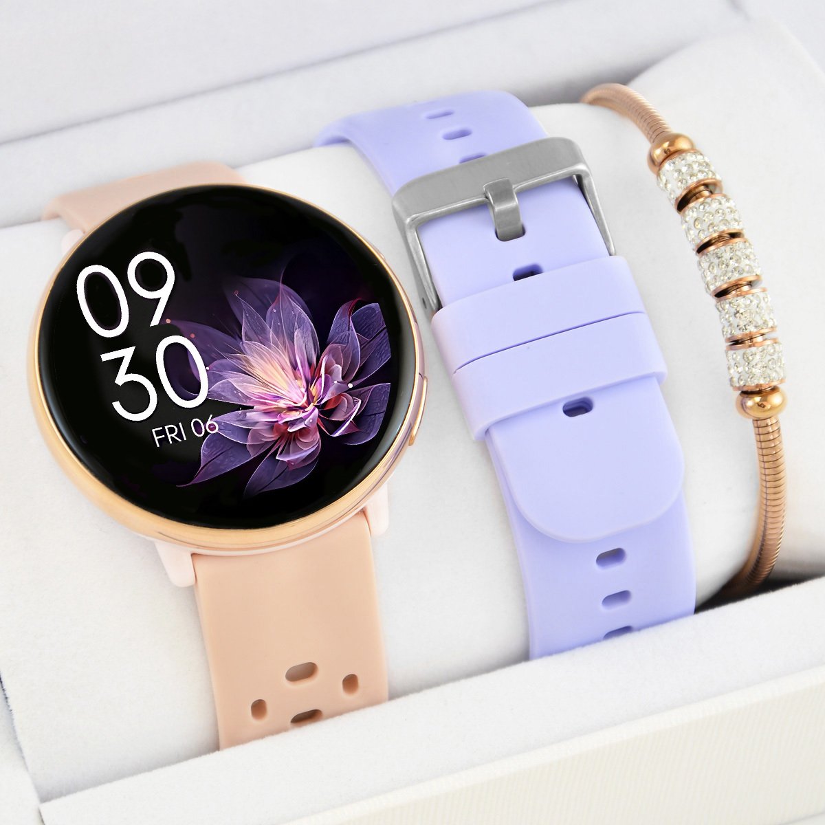 Zestaw damski zegarek SMARTWATCH F50 -GPS + bransoletka