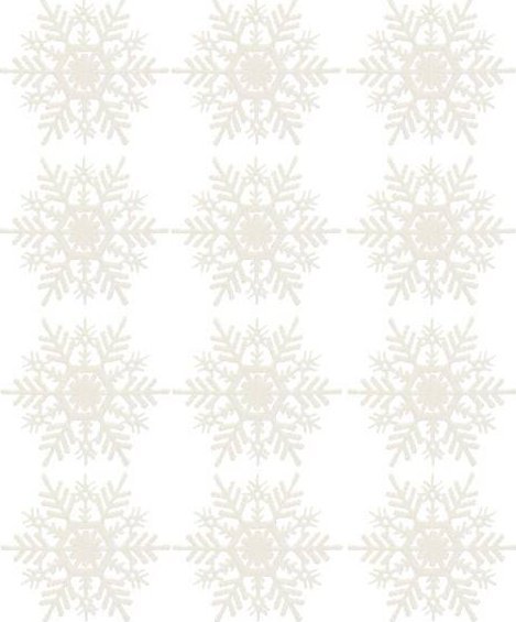 Zawieszki na choinkę śnieżynki 12 szt. ozdoba świąteczna 10 cm biały brokat UNIWERSALNY