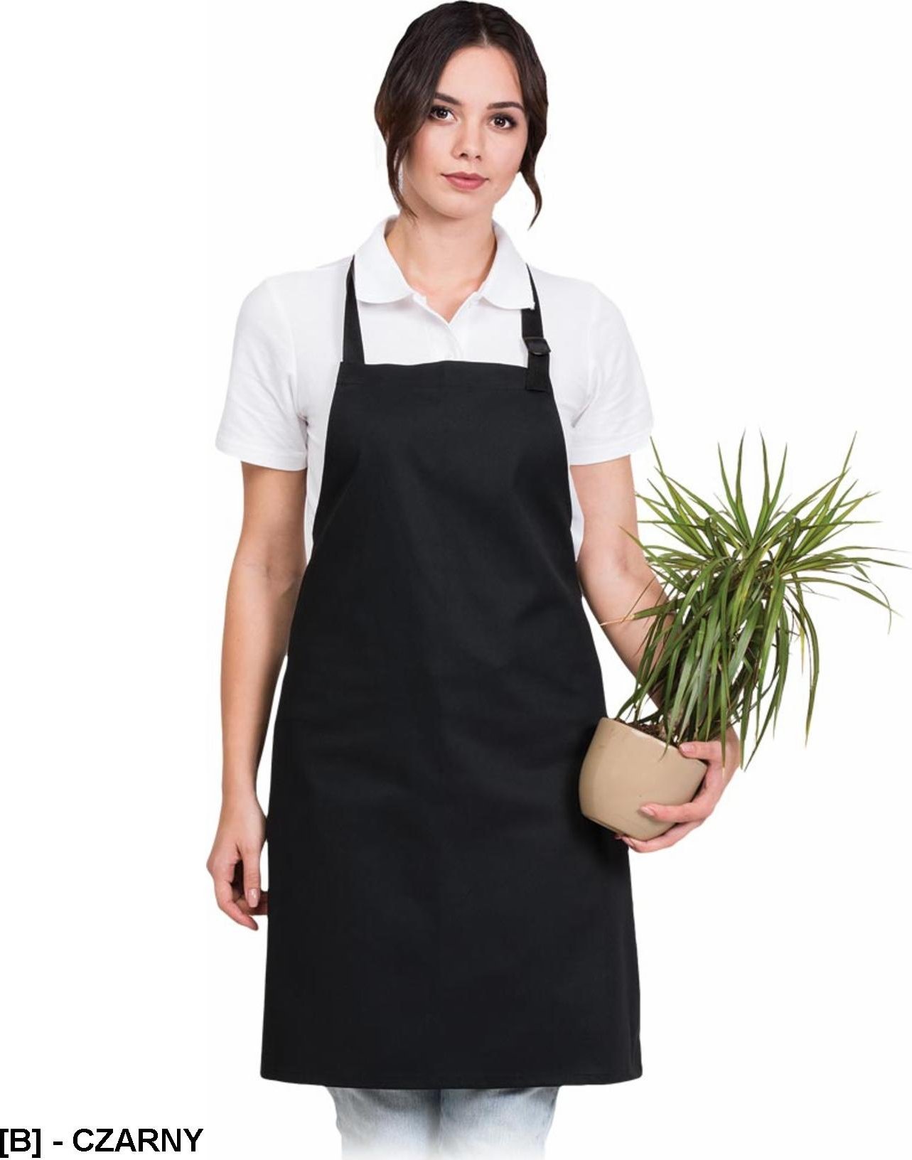 R.E.I.S. FPB-CLASSIC - Fartuch z regulacją na szyi, 65% poliester, 35% bawełna, 245 g/m2, - jasnoszary - 70x80 cm