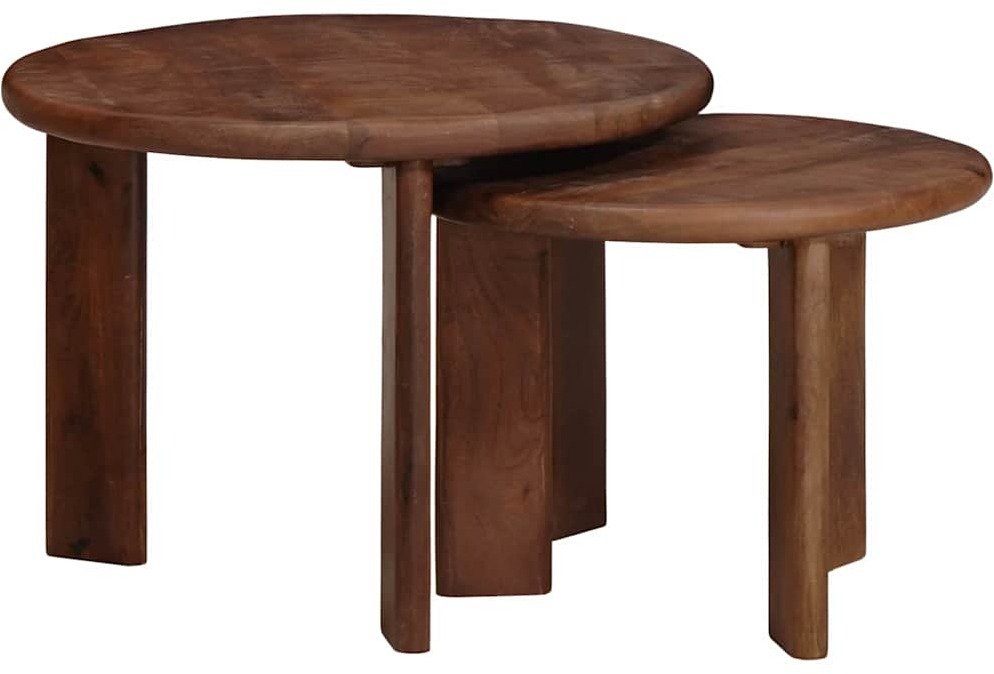 vidaXL Stolik gniazdowy 2 pcs Ciemny brąz Drewno mango