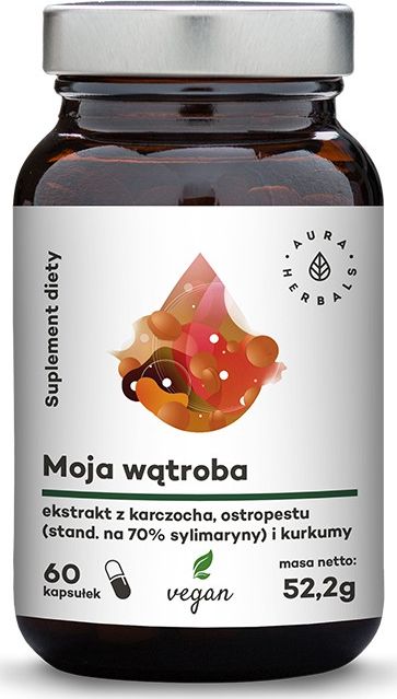 Aura Herbals Aura Herbals Moja Wątroba karczoch + ostropest + kurkuma - 60 kapsułek