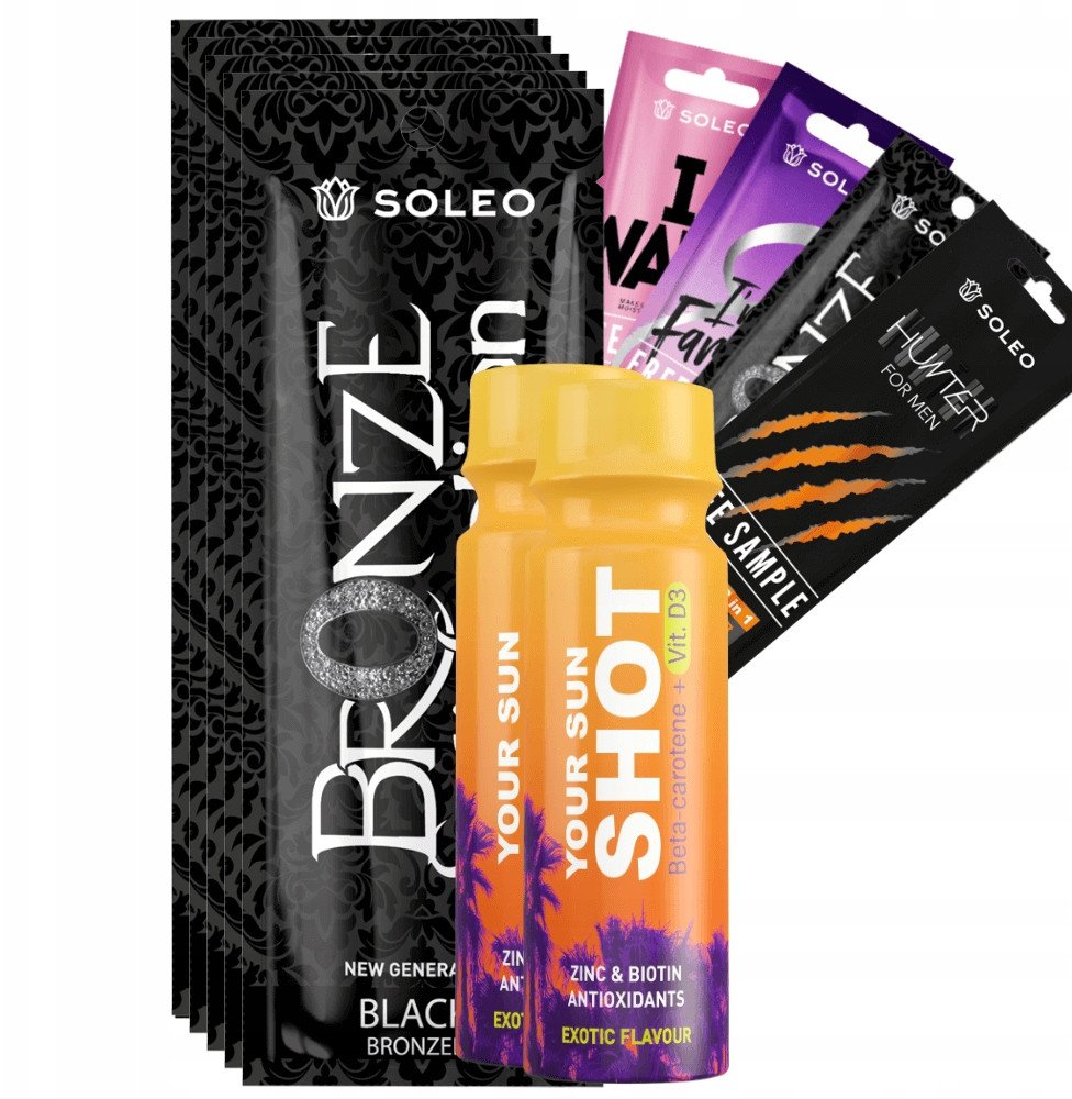 Soleo Black Bronzer 5x15ml Mocny Bronzer Z + Gratisy