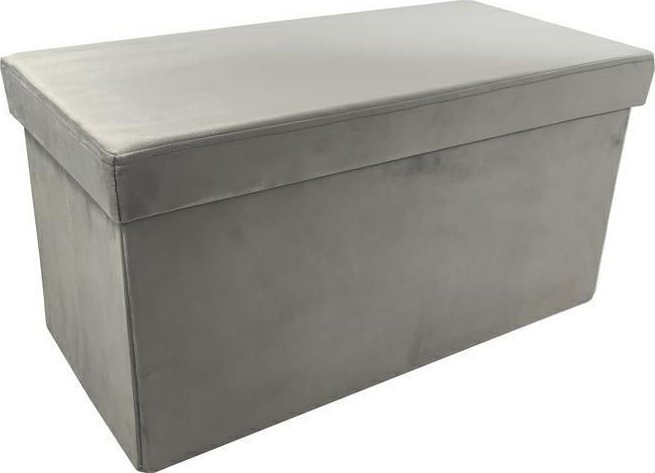 kontrast Pufa tapicerowana ze schowkiem PERFECT DUO 60x30x30 cm szara