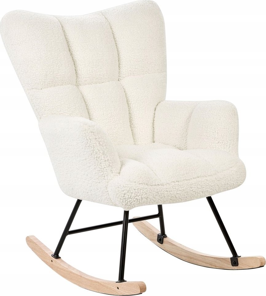 Beliani Fotel bujany boucle biały OULU