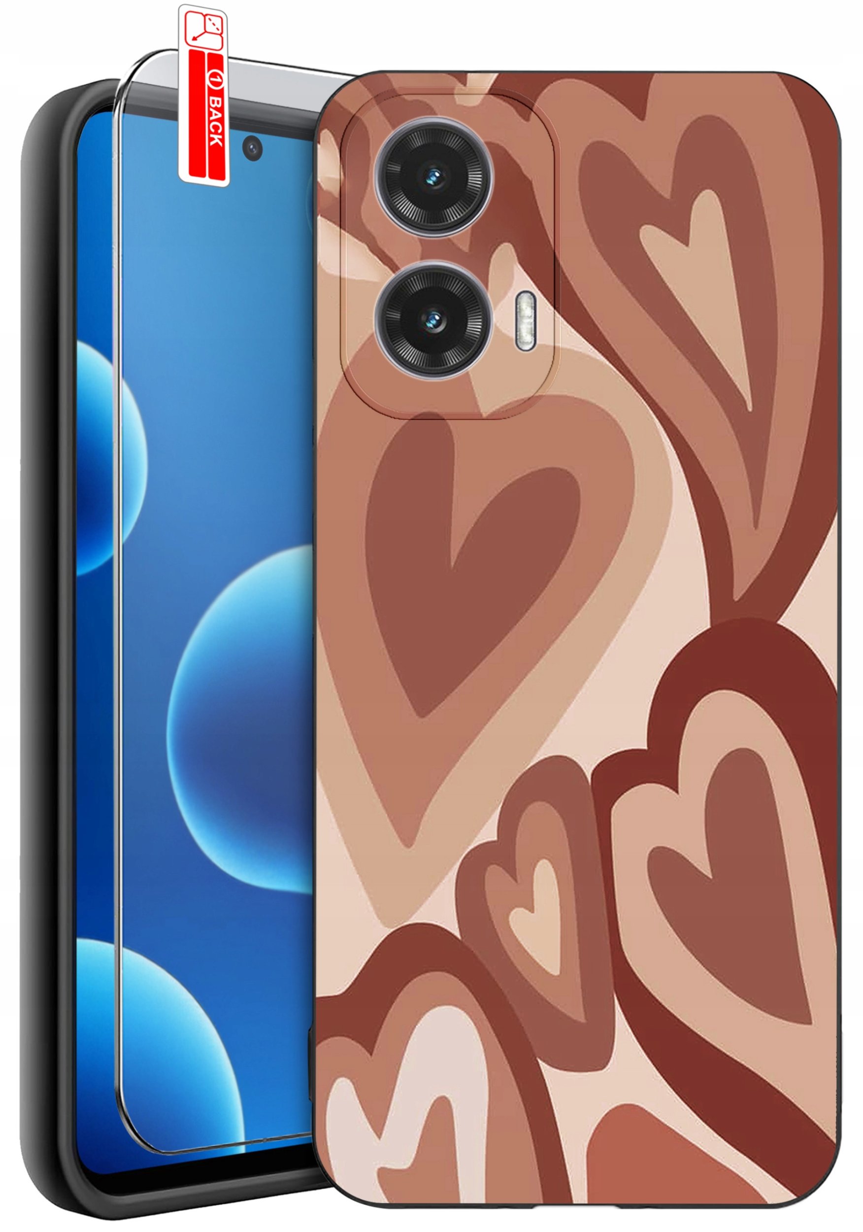 ETUI do Motorola Moto G45 5G | WZORY | SILIKONOWE MATT CASE + SZKŁO 9H