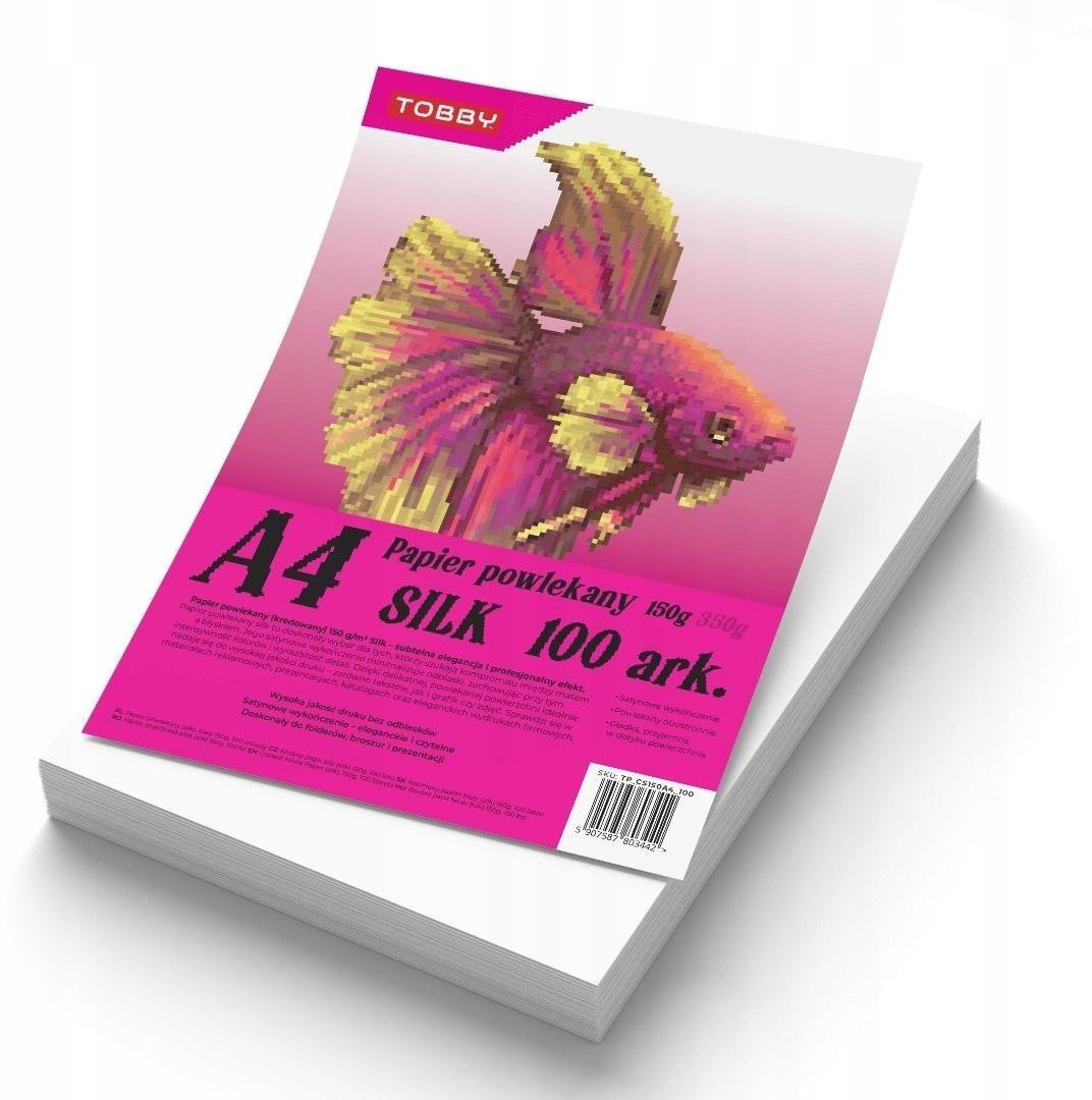 Papier kredowy powlekany A4 150 g/m silk 100 ark