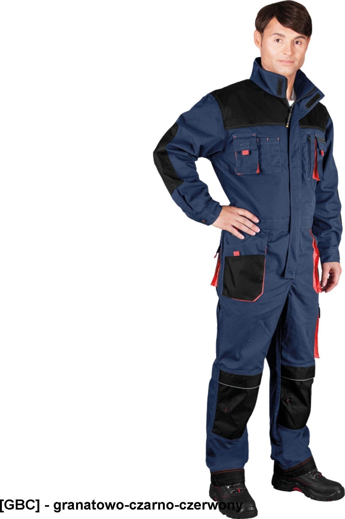 R.E.I.S. LH-FMN-O - KOMBINEZON OCHRONNY - granatowo-czarno-czerwony 58