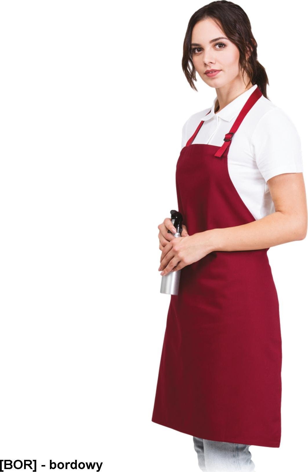 R.E.I.S. FPB-CLASSIC - Fartuch z regulacją na szyi, 65% poliester, 35% bawełna, 245 g/m, - bordowy - 70x80 cm.