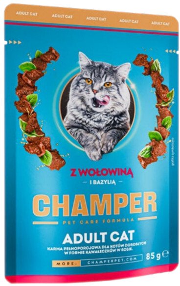 Bozita CHAMPER KOT z wołowiną i bazylią w sosie saszetka 85g