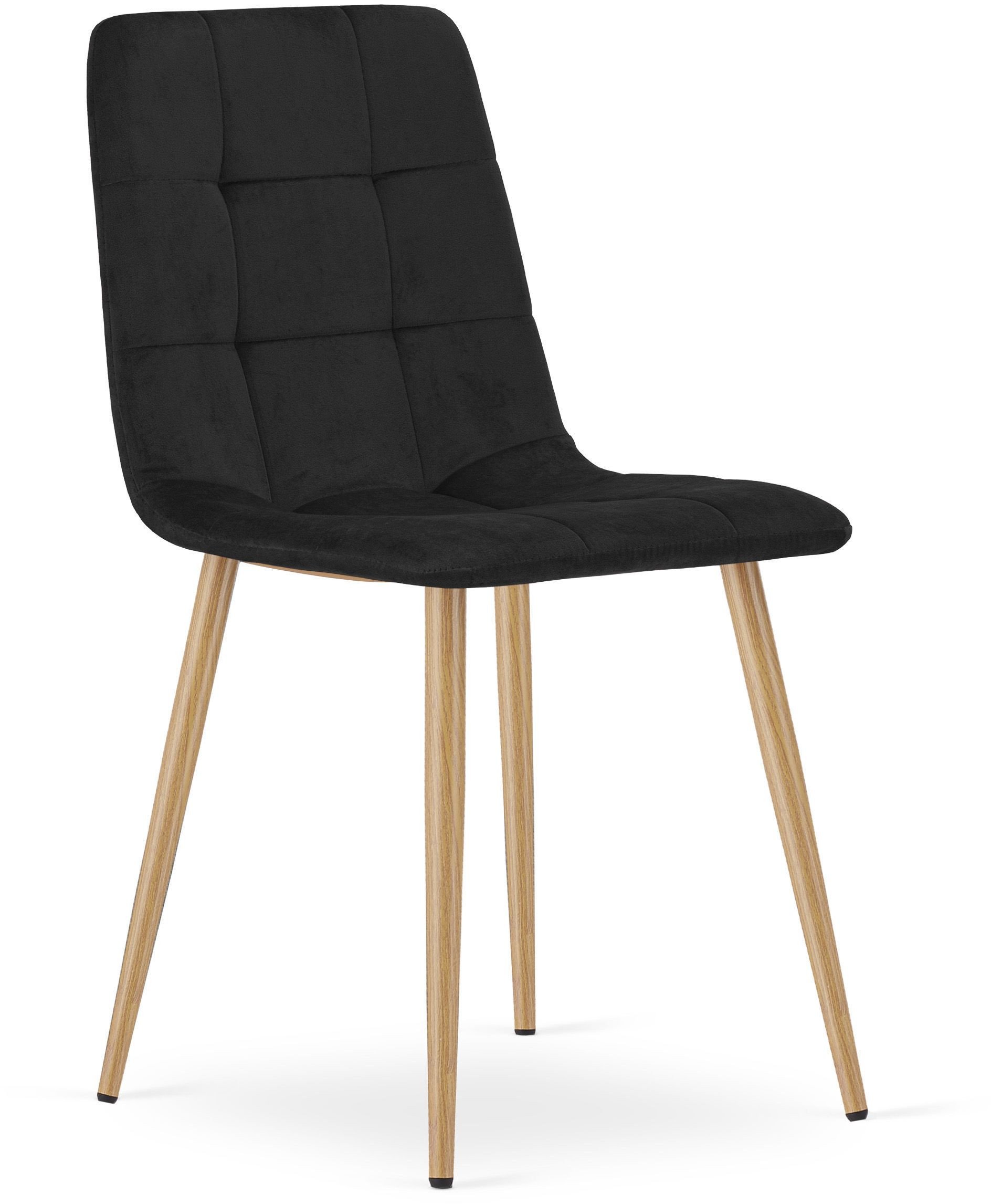 Krzesło do salonu welurowe czarne KARA aksamitne do kuchni jadalni