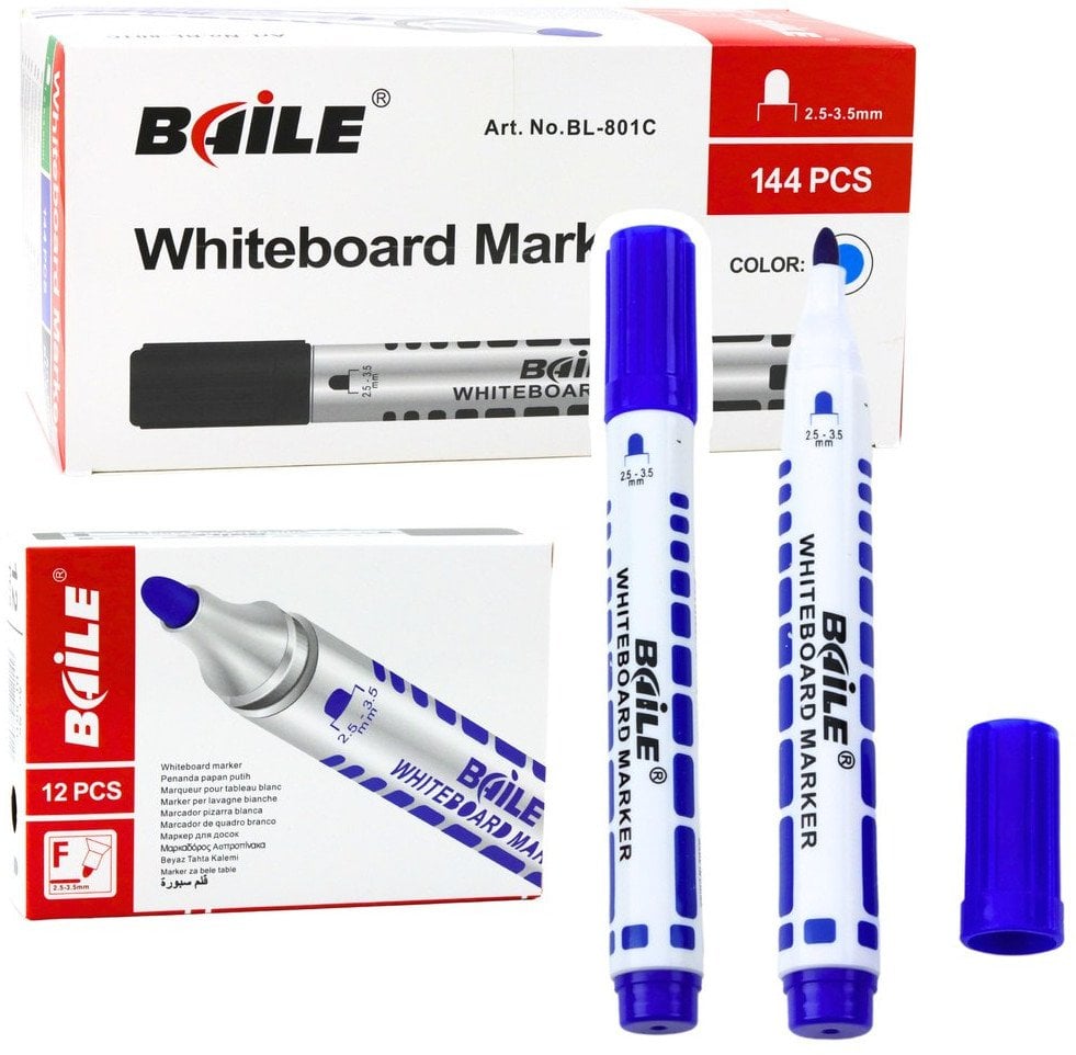 Zestaw Markery Do Tablicy Suchościeralnej Niebieskie 12szt