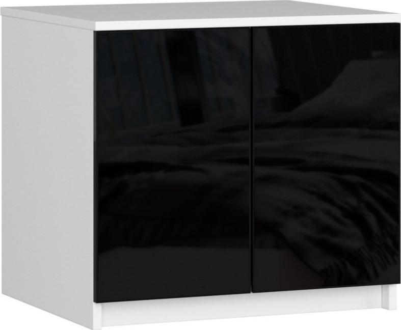 Fabryka Mebli Akord Nadstawka na szafę 60 cm - biała-czarny połysk - 2 drzwi