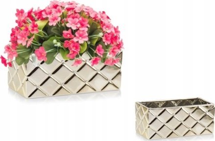 Polnix Osłonka ceramiczna złota rynna glamour 26x14x13cm