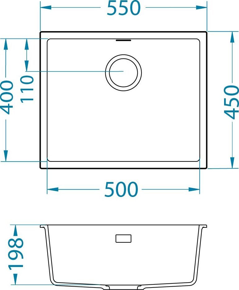 Zlewozmywak Alveus Alveus OMNI 30 G90 Deep Black (45x55) 1 kom. z syfonem sat.