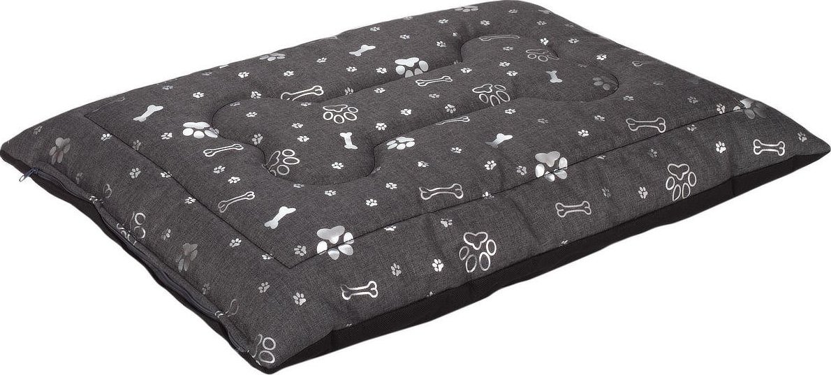 EcoHomeGarden Legowisko poducha dla psa EcoHomeGarden ciemny szary srebrne kości i łapki M 70x50 wigofil