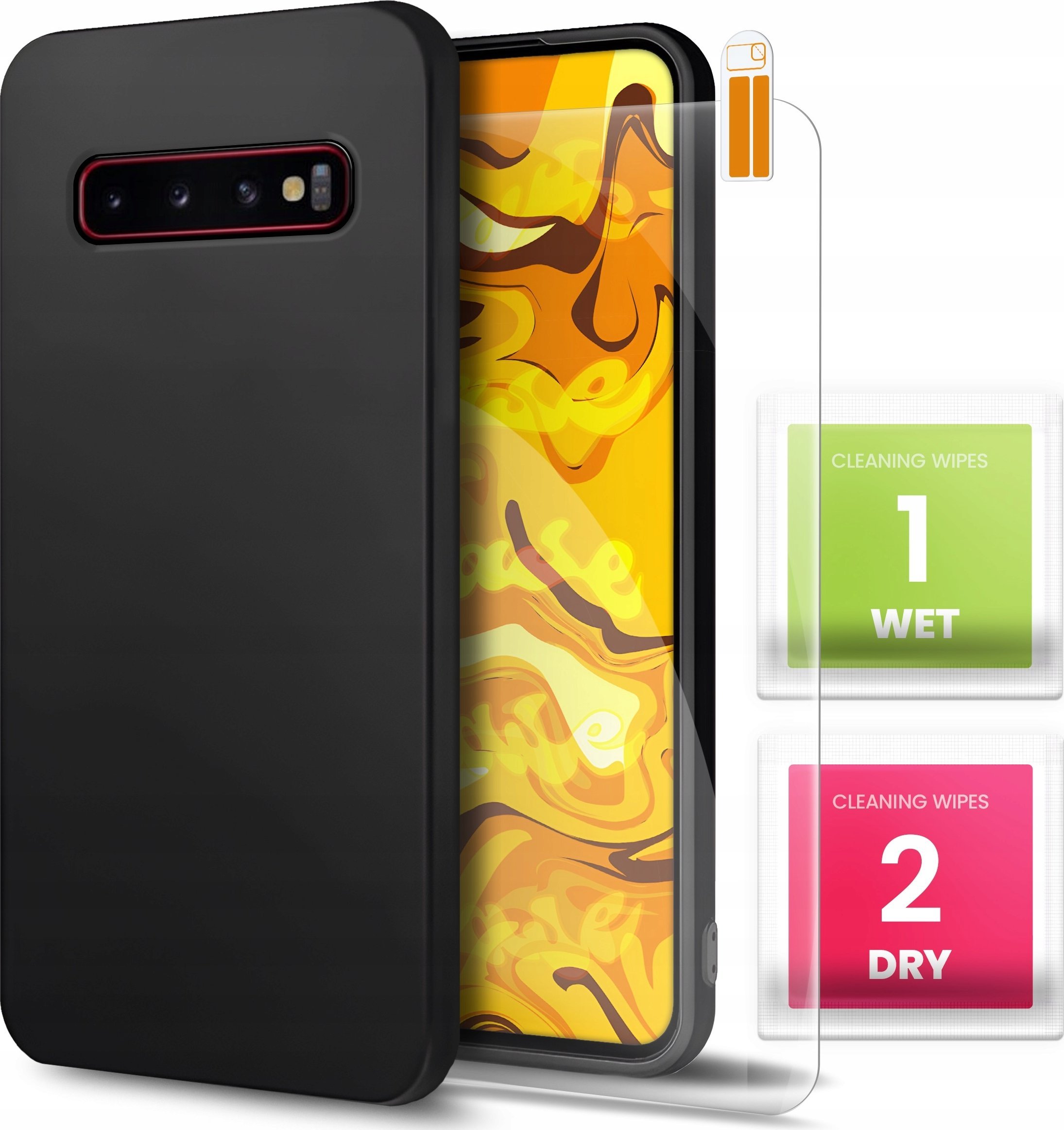 Hello Case Etui do Samsung Galaxy S10 (Czarne, Matowe, Obudowa Slim, Silikon) SZKŁO