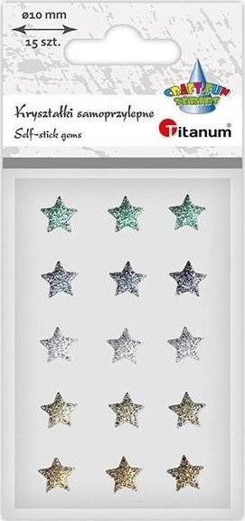 Kryształki samoprzylepne gwiazdki 10x10mm 15szt