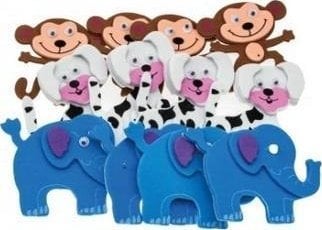 BREWIS Naklejki z pianki zwierzątka z ruchomymi oczkami