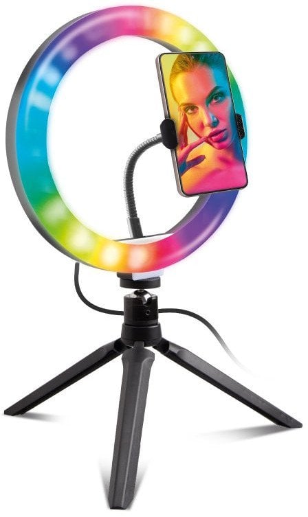 Lampa pierścieniowa SBS Mobile TESELFIRINGCLIP10RGB, Black, Smartphone