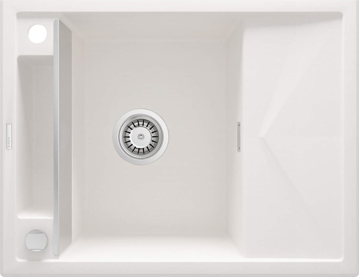 Zlewozmywak Deante MAGNETIC - granitowy magnetyczny 1-komorowy z ociekaczem Biały (ZRM A11A)
