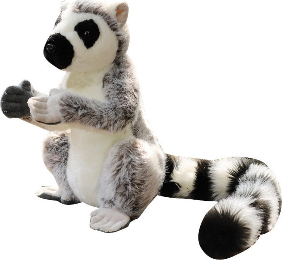 Maskotka Pluszowa Lemur Pluszak Miękki Szary 28cm LEAN Toys