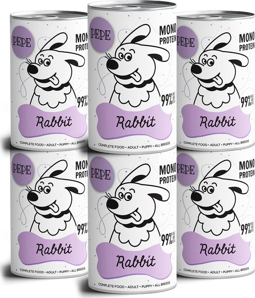 Paka Zwierzaka PEPE MONO PROTEIN Rabbit (królik) 6x400g