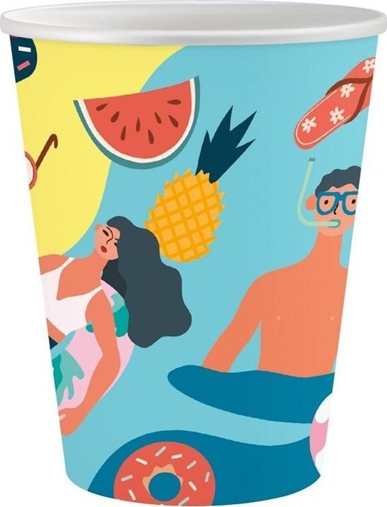 Kubeczki papierowe Summer - Let's Party 250ml 6szt