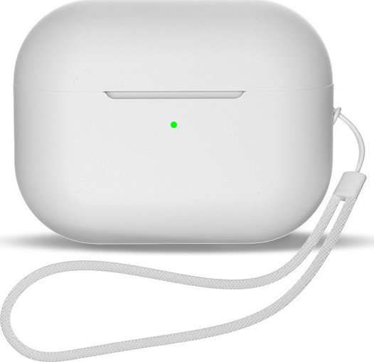 Hurtel Silikonowe etui do słuchawek AirPods 1 / 2 + pasek smycz na nadgarstek białe Silikonowe etui do słuchawek AirPods 1 / 2 + pasek smycz na nadgar