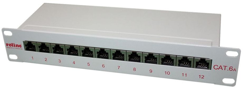 Roline Panel krosowy sieciowy 12 portów RJ-45, kat. 6a, 1U - Montaż w szafie