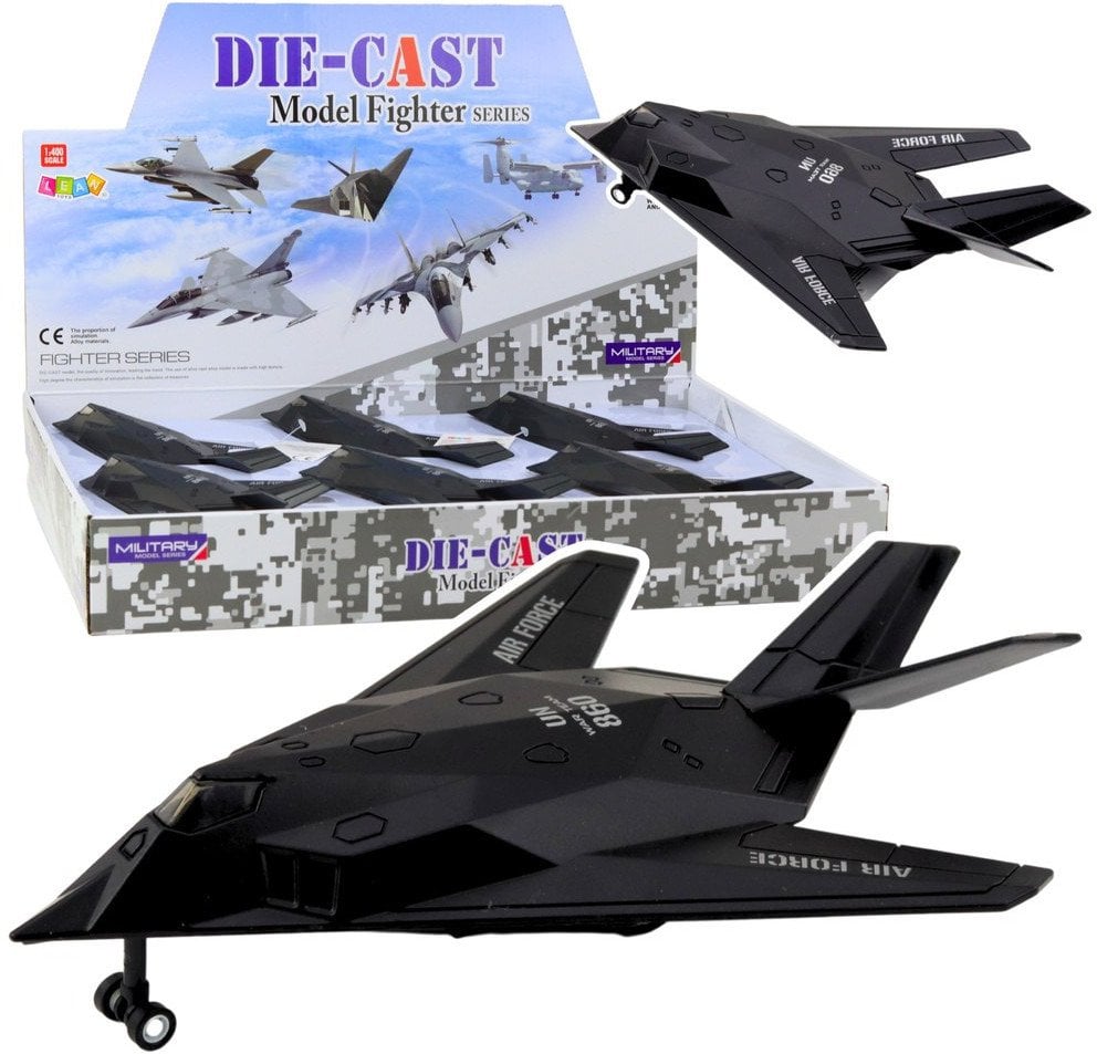 Samolot Myśliwiec Wojskowy Odrzutowiec Z Napędem Światła Dźwięki 1:400 LEAN Toys