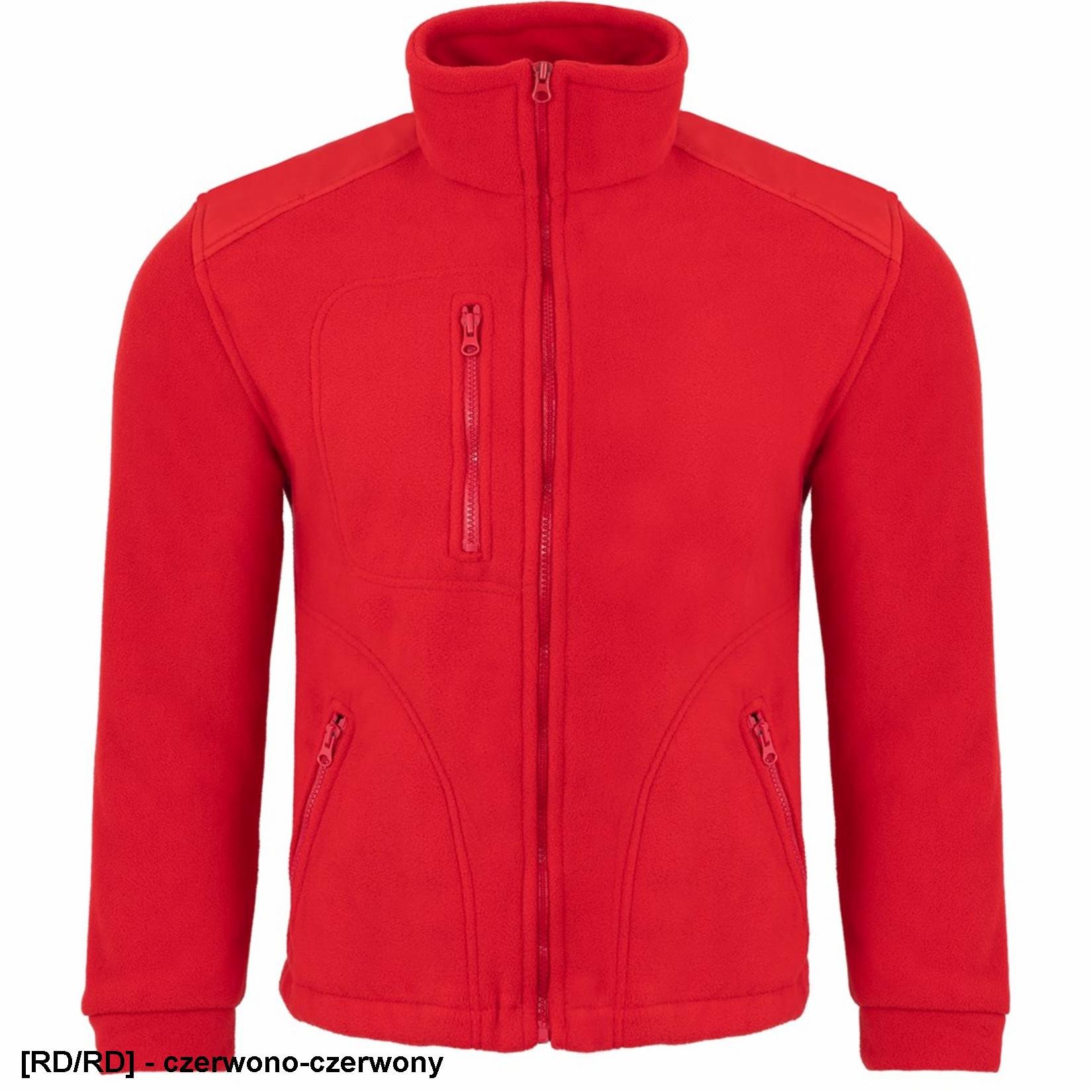 FLRA 340 - bluza polarowa unisex, gruba posiada bardzo dobre właściwości cieplne - czerwono-czarny L