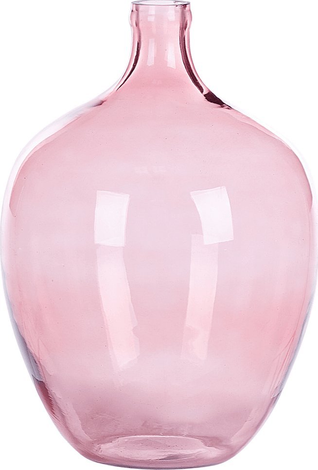 Beliani Wazon na kwiaty szklany 39 cm różowy ROTI
