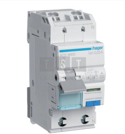ADS966D Wyłącznik różnicowo-nadprądowy RCBO 1P+N 6kA C16A 0,03A Typ A QuickConnect ADS966D