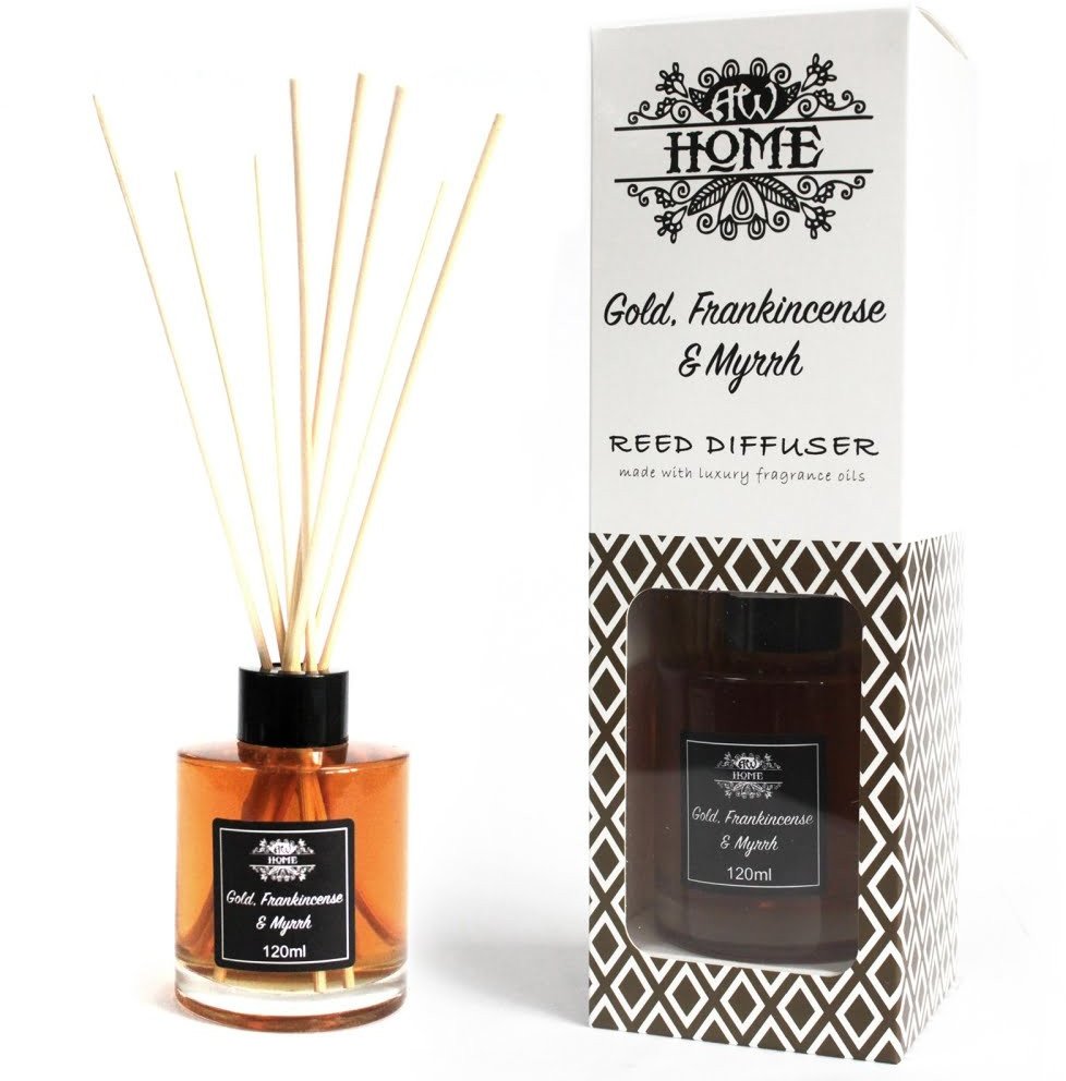 Dyfuzor zapachowy trzcinowy 120 ml - Złoto, Kadzidło, Mirra